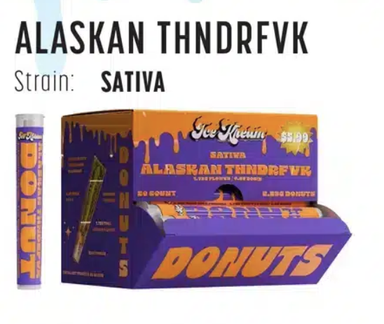 ICE Kream Donut THCA Preroll | 20 CT 2.25G | Alaskan Thunder Fvkd (Hybrid)